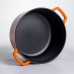 Кокотница чугунная эмалированная 4,5 л, оранжевый Yiwu HP-FLG-4 ORANGE