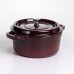 Кокотница чугунная эмалированная 4 л, бургунди Yiwu HP-FLG-10 burgundy