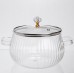 Кастрюля из боросиликатного стекла Pumpkin Pot 2,5 л, рифленая Yiwu HP-GP-6