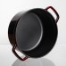 Кокотница чугунная эмалированная 2,5 л, бургунди Yiwu HP-FLG-9 burgundy