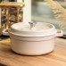Кокотница чугунная эмалированная 5,5 л, бежевый Yiwu HP-FLG-5 WHITE