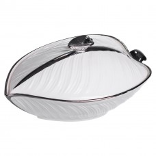 Супница 800 (мл) фарфоровая 26×18×14 (см) с крышкой Белый с серебром XL-4074AS