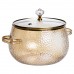 Кастрюля из боросиликатного стекла Pumpkin Pot 2,5 л с фактурой, янтарная Yiwu HP-GP-13