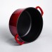 Кокотница чугунная эмалированная 4,5 л, красный Yiwu HP-FLG-4 RED