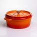 Кокотница чугунная эмалированная 7,5 л, оранжевый Yiwu HP-FLG-7 ORANGE