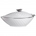 Супница 800 (мл) фарфоровая 32×21×16 (см) с крышкой Белый с серебром XL-4054AS