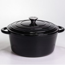 Кастрюля чугунная эмалированная 6,5 л, черный Yiwu HP-FLG-3 BLACK
