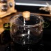 Кастрюля из боросиликатного стекла 1,8 л с зелеными ручками Yiwu HP-GP-34