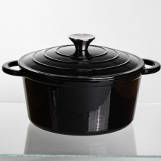 Кастрюля чугунная эмалированная 4 л, черный Yiwu HP-FLG-1 BLACK