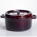 Кокотница чугунная эмалированная 4,5 л, бургунди Yiwu HP-FLG-11 burgundy