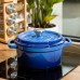 Кастрюля чугунная эмалированная 2 л с крышкой Ø20 см Синяя HP-1-2BL