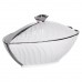 Супница 800 (мл) фарфоровая 32×21×16 (см) с крышкой Белый с серебром XL-4054AS
