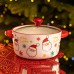 Супница фарфоровая Santa новогодняя  800 (мл) с крышкой Yiwu FM-CS-9A