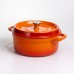 Кокотница чугунная эмалированная 5,5 л, оранжевый Yiwu HP-FLG-5 ORANGE