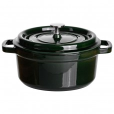 Кокотница чугунная эмалированная 2,5 л, малахит HP-FLG-9 green Кокотница чугунная эмалированная 2,5 л, малахит HP-FLG-9 green