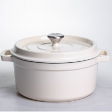 Кокотница чугунная эмалированная 4,5 л, бежевый Yiwu HP-FLG-4 WHITE