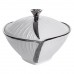 Супница 800 (мл) фарфоровая 26×18×14 (см) с крышкой Белый с серебром XL-4074AS