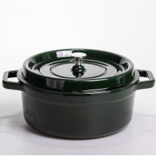 Кокотница чугунная эмалированная 6,5 л, малахит Yiwu HP-FLG-12 green