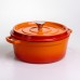 Кокотница чугунная эмалированная 6 л, оранжевый Yiwu HP-FLG-6 ORANGE