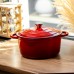 Кастрюля чугунная эмалированная 4 л, красный Yiwu HP-FLG-1 RED