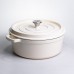 Кокотница чугунная эмалированная 7,5 л, бежевый Yiwu HP-FLG-7 WHITE