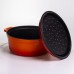Кокотница чугунная эмалированная 6 л, оранжевый Yiwu HP-FLG-6 ORANGE