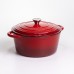 Кастрюля чугунная эмалированная 6,5 л, красный Yiwu HP-FLG-3 RED