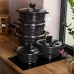 Набор из 5 хозяйственных кастрюль, 2,5-9 литров, толстое дно, алюминий MGC HP-4-411B