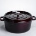 Кокотница чугунная эмалированная 6 л, бургунди Yiwu HP-FLG-13 burgundy