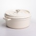 Кокотница чугунная эмалированная 6 л, бежевый Yiwu HP-FLG-6 WHITE