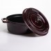 Кокотница чугунная эмалированная 6,5 л, бургунди Yiwu HP-FLG-12 burgundy