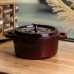 Кокотница чугунная эмалированная 6,5 л, бургунди Yiwu HP-FLG-12 burgundy