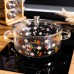 Кастрюля из боросиликатного стекла 2.4 л Cherry с металлическим медвежонком на крышке Yiwu HP-GP-27