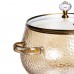 Кастрюля из боросиликатного стекла Pumpkin Pot 2,5 л с фактурой, янтарная Yiwu HP-GP-13