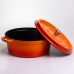 Кокотница чугунная эмалированная 7,5 л, оранжевый Yiwu HP-FLG-7 ORANGE