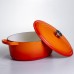 Гусятница чугунная эмалированная 6 л, оранжевый Yiwu HP-FLG-17 ORANGE