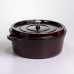 Кокотница чугунная эмалированная 7,5 л, бургунди Yiwu HP-FLG-14 burgundy