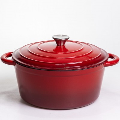 Кастрюля чугунная эмалированная 6,5 л, красный Yiwu HP-FLG-3 RED