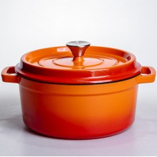 Кокотница чугунная эмалированная 4,5 л, оранжевый Yiwu HP-FLG-4 ORANGE