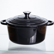 Кастрюля чугунная эмалированная 5 л, черный Yiwu HP-FLG-2 BLACK