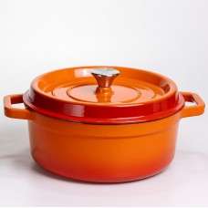 Кокотница чугунная эмалированная 5,5 л, оранжевый Yiwu HP-FLG-5 ORANGE