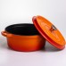 Кокотница чугунная эмалированная 6 л, оранжевый Yiwu HP-FLG-6 ORANGE