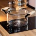 Стеклянная кастрюля 3.5 л с крышкой прозрачная кухонная посуда из боросиликатного стекла для готовки блюд HP-34-108
