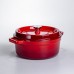 Кокотница чугунная эмалированная 5,5 л, красный Yiwu HP-FLG-5 RED