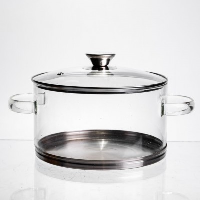 Кастрюля из боросиликатного стекла объемом 3.5 л с индукционным дном Yiwu HP-GP-21