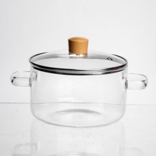 Кастрюля из боросиликатного стекла 1.8 л с прозрачными ручками Yiwu HP-GP-36