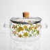 Кастрюля из боросиликатного стекла 1.8 л Wildflowers с крышкой Yiwu HP-GP-38