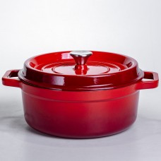 Кокотница чугунная эмалированная 5,5 л, красный Yiwu HP-FLG-5 RED
