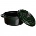 Кокотница чугунная эмалированная 2,5 л, малахит HP-FLG-9 green