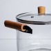 Стеклянная кастрюля 4.5 л с крышкой диаметр 20 см посуда из боросиликатного стекла для готовки блюд HP-34-109